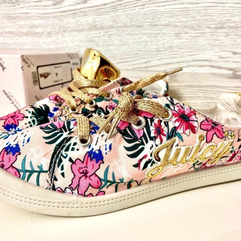 NEW Juicy Couture Girls Floral Sneaker Shoes 4M - Picture 3 of 7
